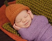 Knit Pumpkin Thanksgiving hat. Newborn through Adult sizing available.