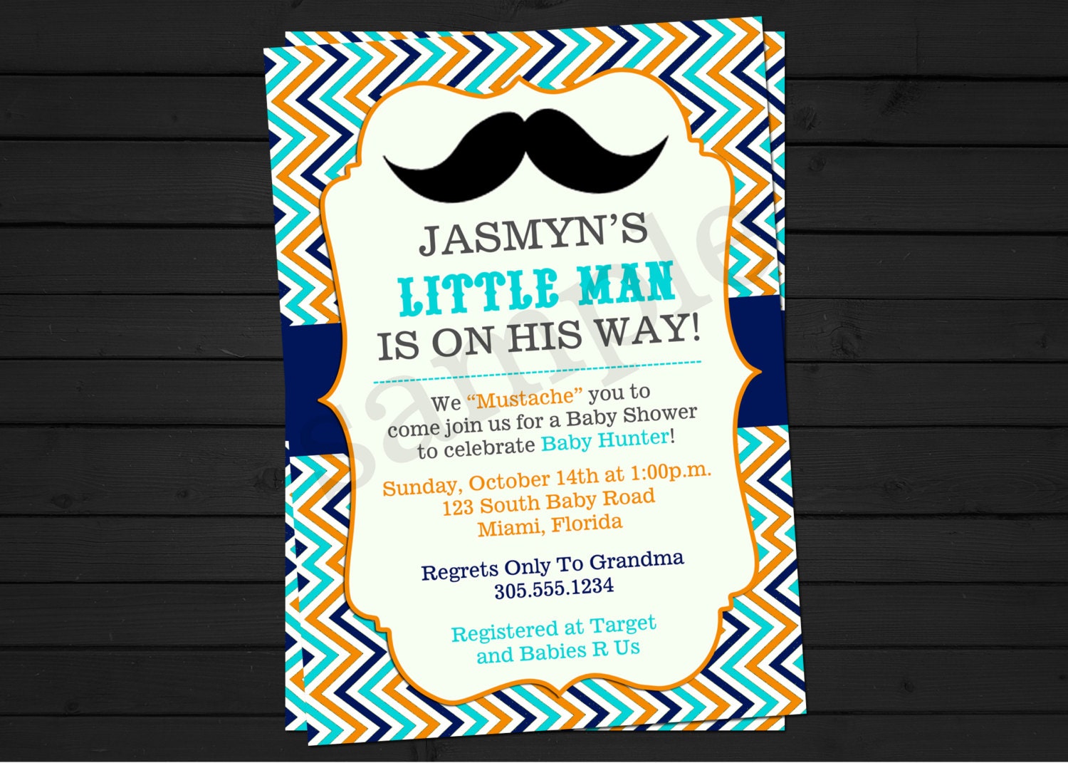 A New Little Man Mustache Bash Birthday or Baby Shower Invitation Digital File YOU-PRINT Il_170x135