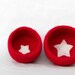 Red Felt vessel - Cozy little vessel with star - block color nesting wool bowls - mothers day gift
