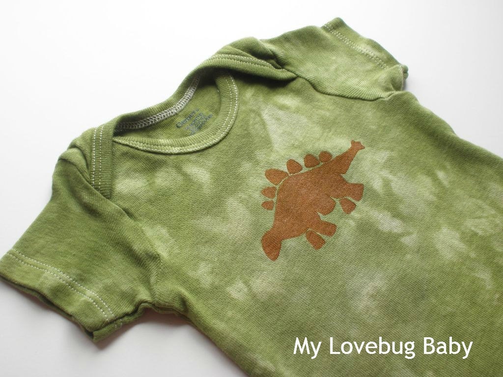 Dinosaur Onesie - Hand Dyed & Painted