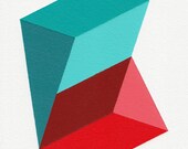 Original painting - "Prisms" - 8" x 10" modern geometric abstract art