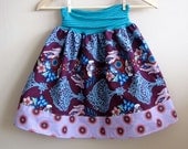 Sophie's Yoga-top Skirt, made to order, sizes 6 months to 7 years -  Grape Lovesme & Stripes