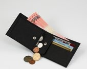 Men's Wallet with Coin Pocket made from Washable Kraft Paper in Black