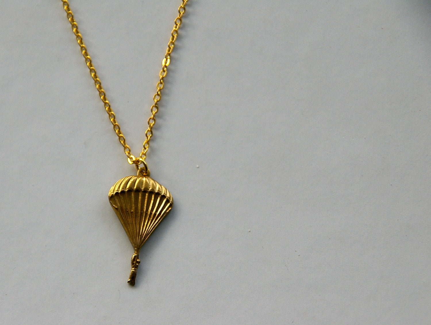 Tiny Brass Hot Air Balloon Necklace