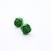 Green  flower earrings, flower stud earrings, peach, Ranunculus stud earrings