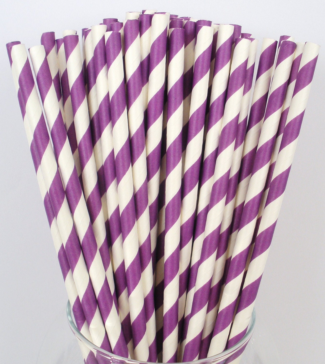25 NEON PURPLE Stripe Paper Straws DIY Flags Paper Drinking Straws Princess Cake Pop Sticks Party Paper Straws Elegant