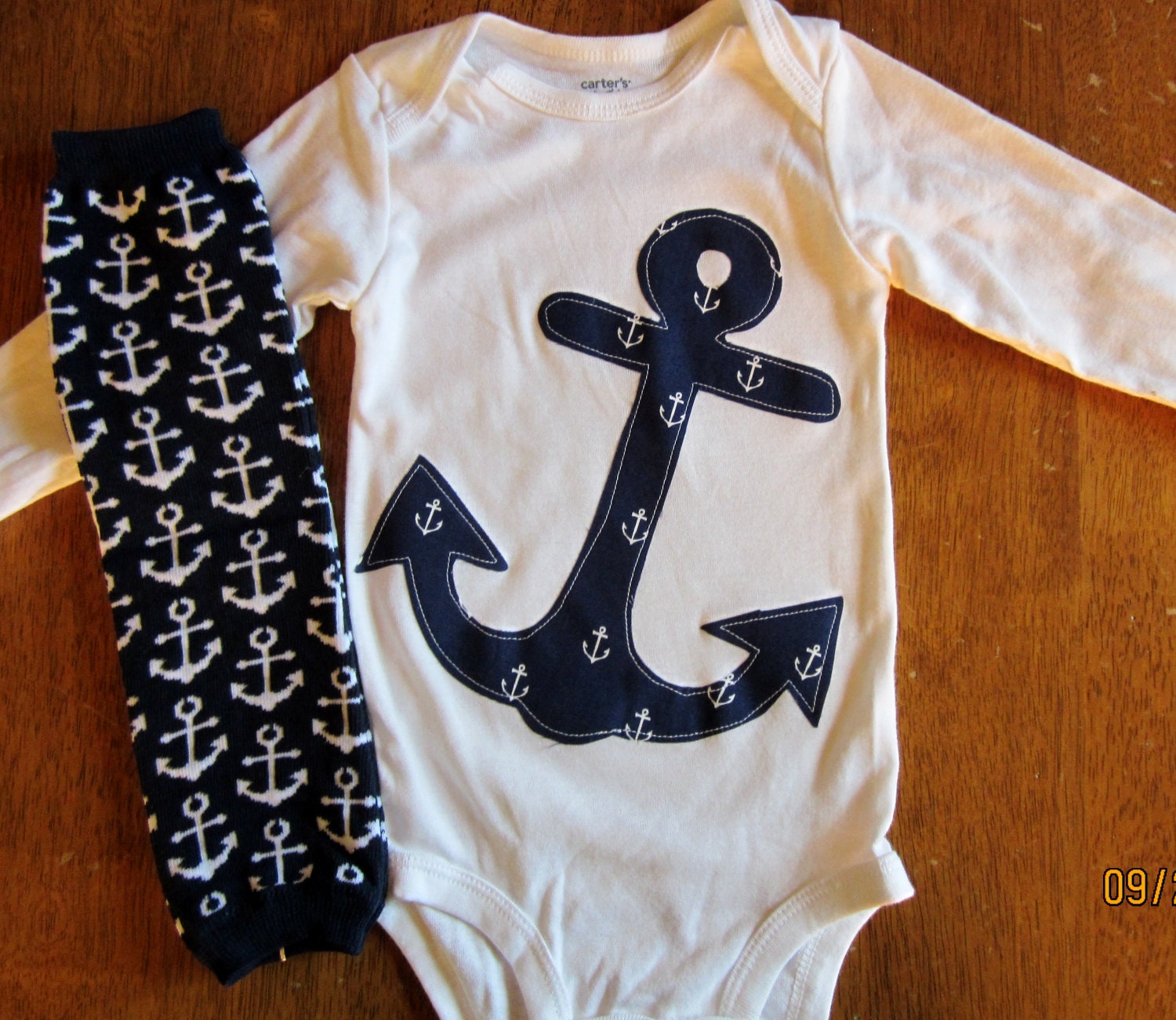 Adorable Anchor Nautical Onesie with matching leggings Any Size newborn to 24 months onesie or shirt size 2 4 or 6