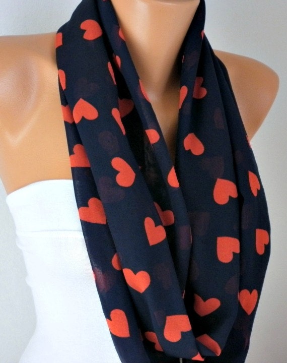 BIG SALE Infinity Scarf Circle Scarf Loop Scarf Gift -fatwoman - LOVE - Heart