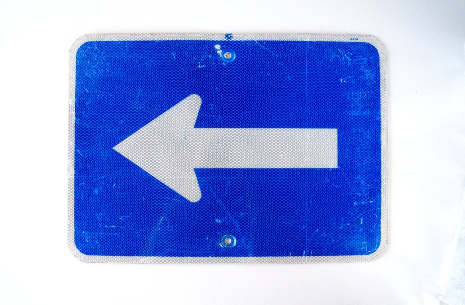 Vintage Metal Arrow Sign / Traffic Sign in Blue and by ThirdShift
