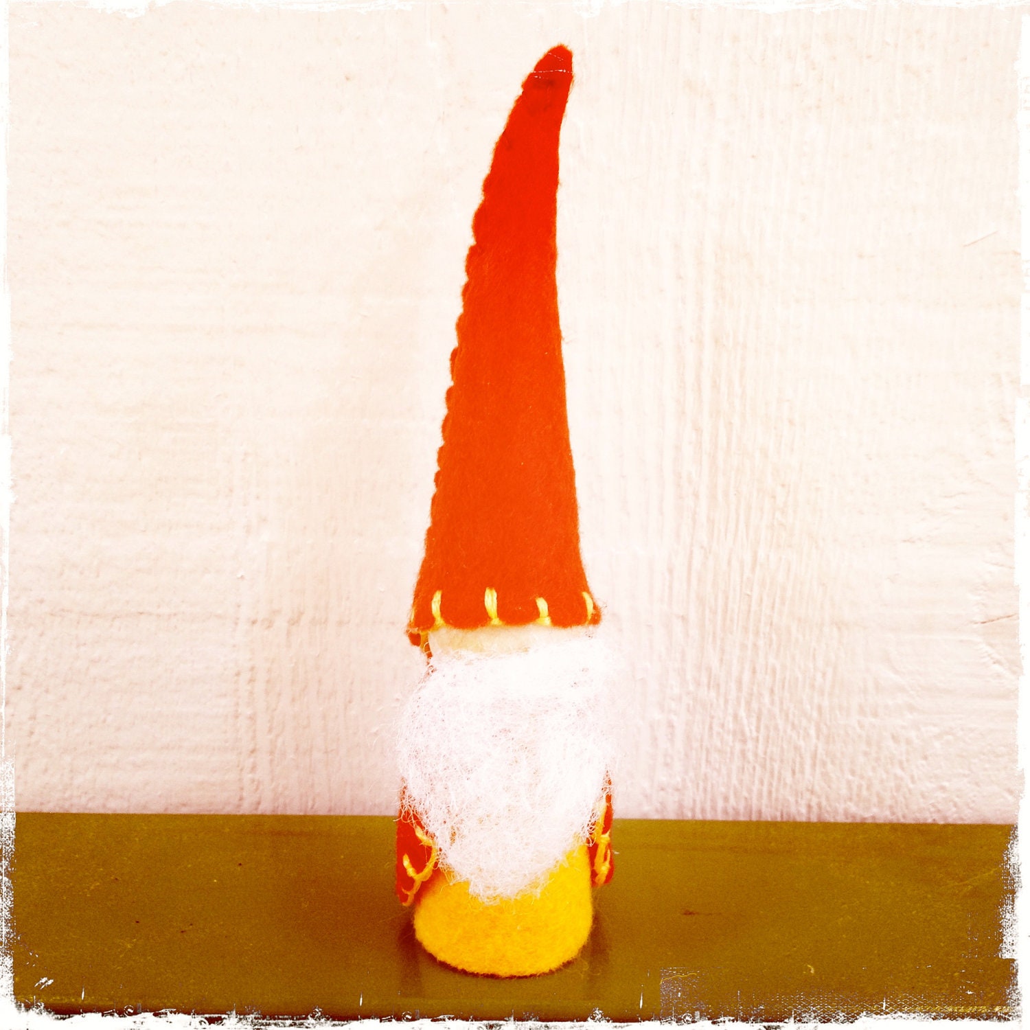 Bearded Elder Wizard Gnome / Wood and Felt
