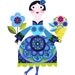 pretty lady with flowers print
