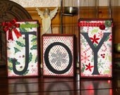 Christmas Blocks, Joy Blocks, Xmas Gifts, Wooden Block Set, Boutique Blocks, Holiday Blocks, Home Decor, Wooden Blocks, Gifts