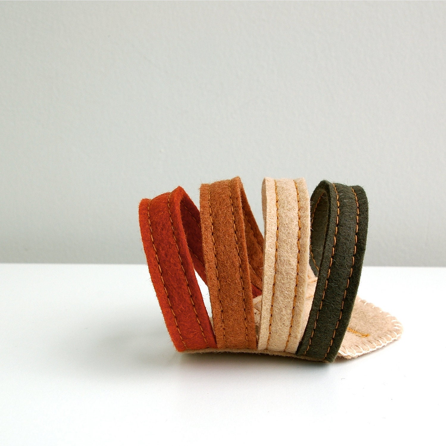 Wool Felt Bracelet Wristband Cuff // Autumn // LoftFullOfGoodies