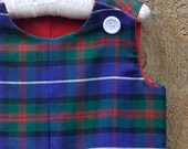 Boy's jon jon, shortalls, blue, red, green plaid, eco-friendly size 3m,6m,9m,12m,18m,2t
