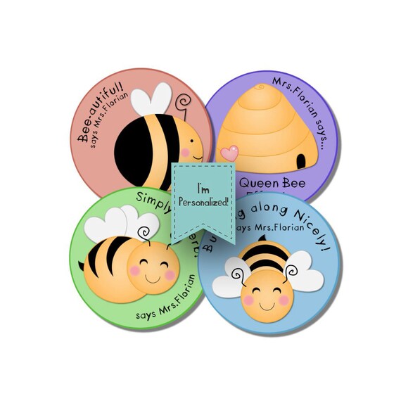 BUZZY BEE Personalized stickers for Teachers Il_570xn