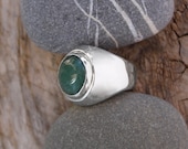 Forged aventurine men ring