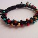 Kumihimo Beaded Bracelet, Hemp and Bead Bracelet, Adjustable, Cherokee