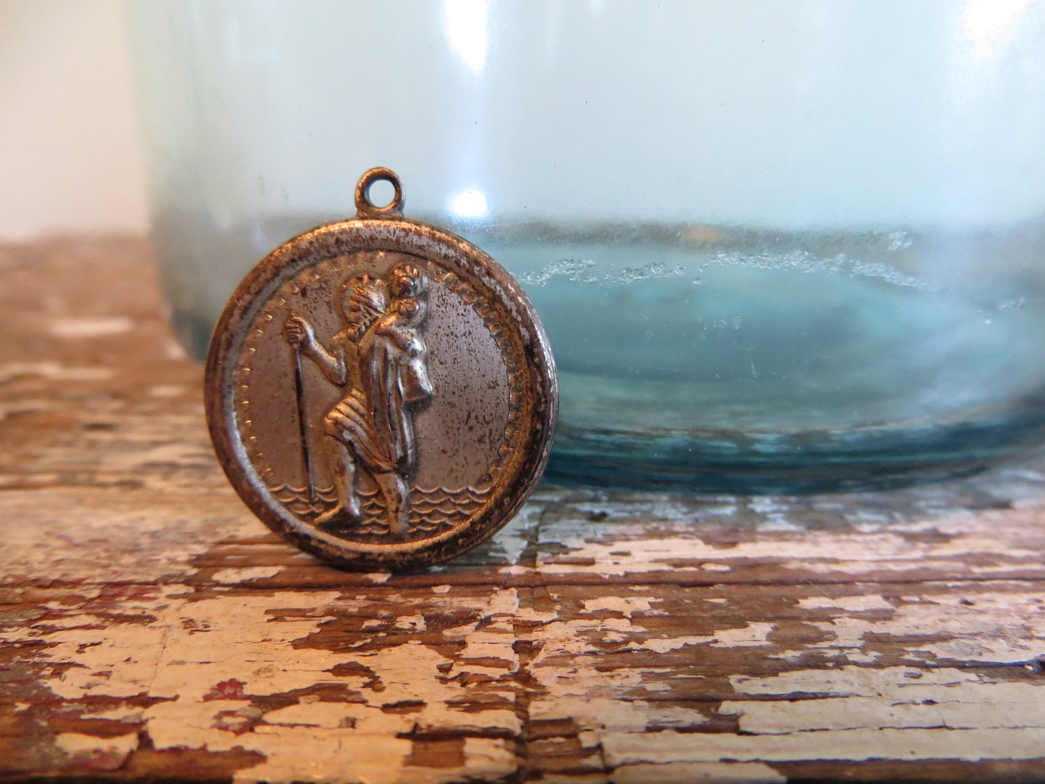 Vintage Sterling Silver St Christopher Pendant Religious Pendant Catholic
