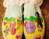 Handpainted Vans Adventure Time Shoes (Princess Theme)