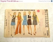 ON SALE Vintage Butterick 1970s Young Junior teen jumper top skirt pantskirt pants Pattern, UNCUT Factory Folded, size 9 10 bust 30 and 1/2
