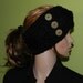 Hand Knitted Cable Extra Chunky Ears Warmer, Bulky Headwarmer, Headband, Headwrap with 3  Buttons on the side in rich Black - Christmas Gift