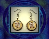 Angel Fairy Beautiful Vintage Art Brass Charm Earrings