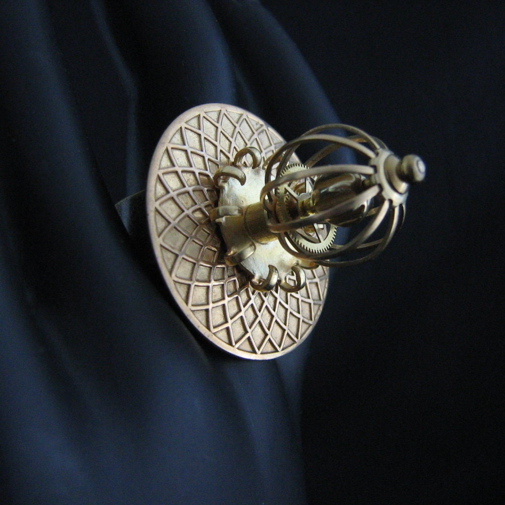 Steampunk Ring Gears Jewelry Mechanical Handmade Vintage Clock Parts Steam Costume Prop Cosplay Adjustable