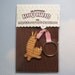 Hand Painted Wood Cut Key Ring - Prancing Uncommon Fenwick, White and Gold