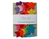 Rainbow Star Felt Garland - Nursery Decor - Kids Room Decor - Party Banner