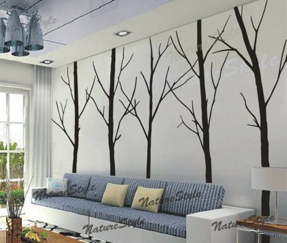 nursery decal trees wall decal winter trees vinyl wall decal baby room black decal-5 Winter Trees