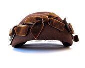 vintage 30s brown wool felt hat with velvet bow details. veiled tilt topper