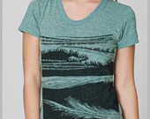 Women's T Shirt Waves American Apparel S, M, L, XL 8 COLORS