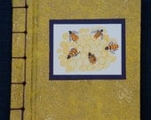 Handbound Japanese-style book of honeybee art and haiku - gold
