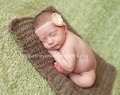 Peas and Quiet Taupe Brown Wool Mini Blanket Square for Newborn Infant Photography