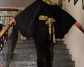 Black tribal accent butterfly cape