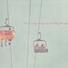Carnival Sky Ride Whimsical Summer Fun Kids Fair Blue Yellow Wall Decor Nursery - 8 x 12