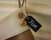 Personalized Chalkboard Stocking Tag, Reusable Gift Tag
