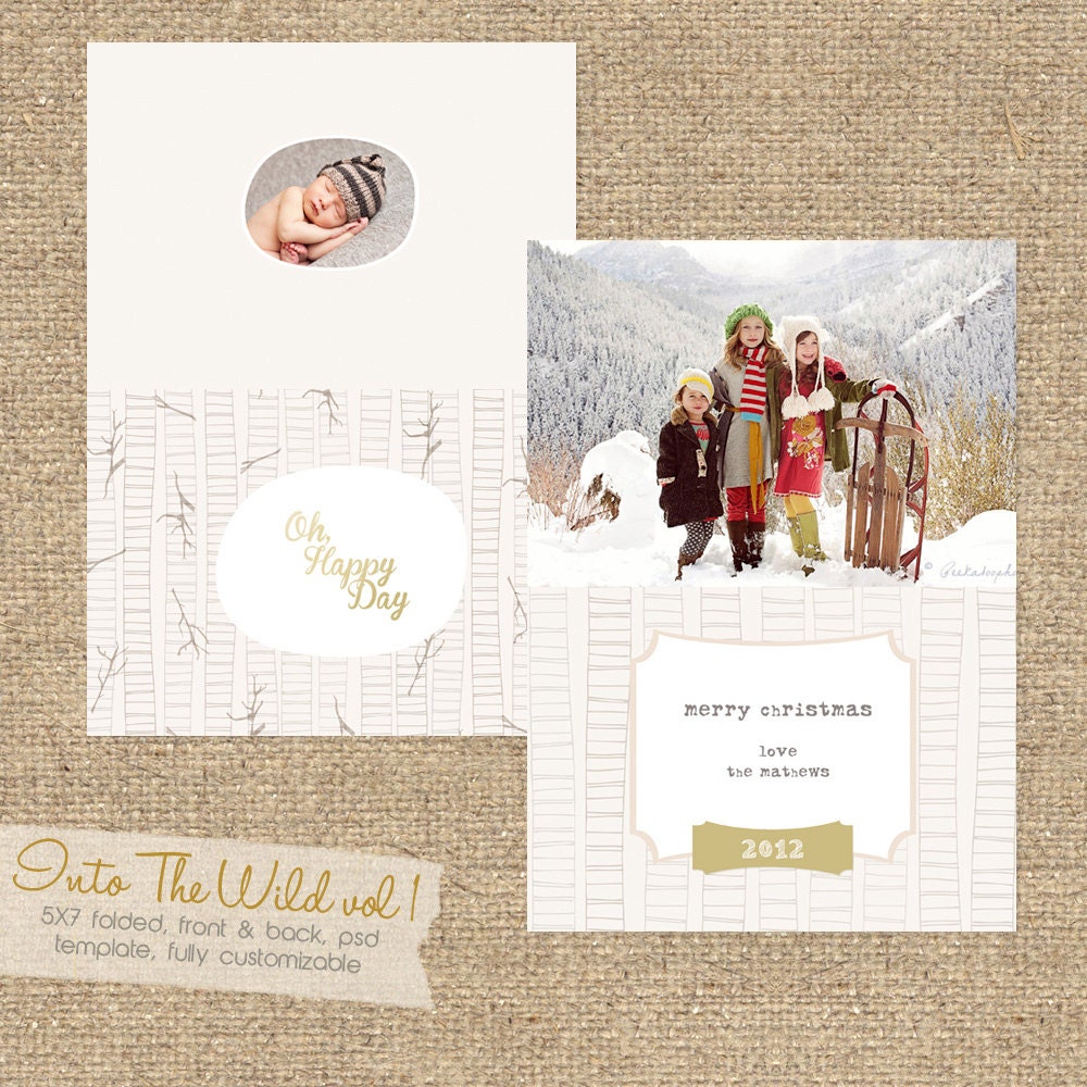 INTO THE WILD vol 1 5x7 Christmas Folded Card Template