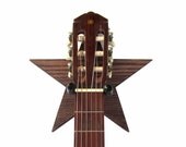 STAR GUITAR HANGER / Wood Burned Edges / Brown Finish / Ready to Ship