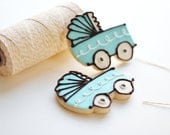 Baby Carriage - Stroller Decorated Sugar Cookies