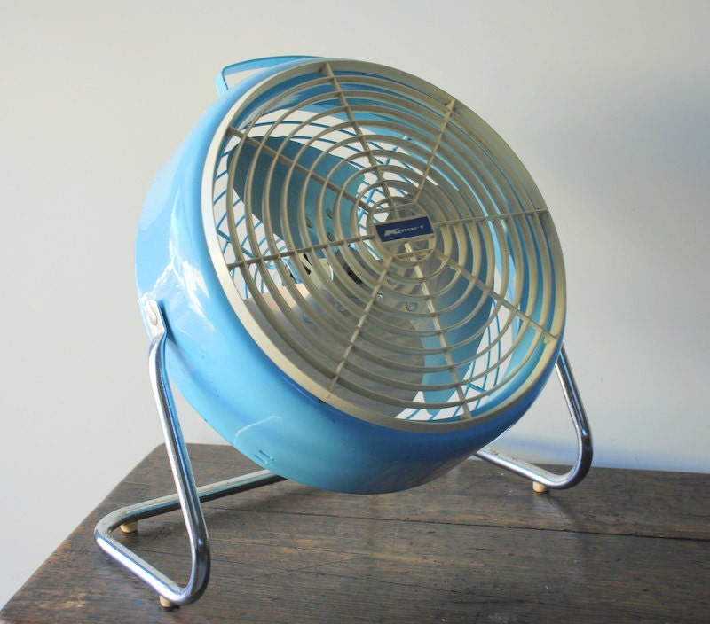 Retro Baby Blue 10 Inch K-10 Kmart Fan Made By Lakewood Mfg