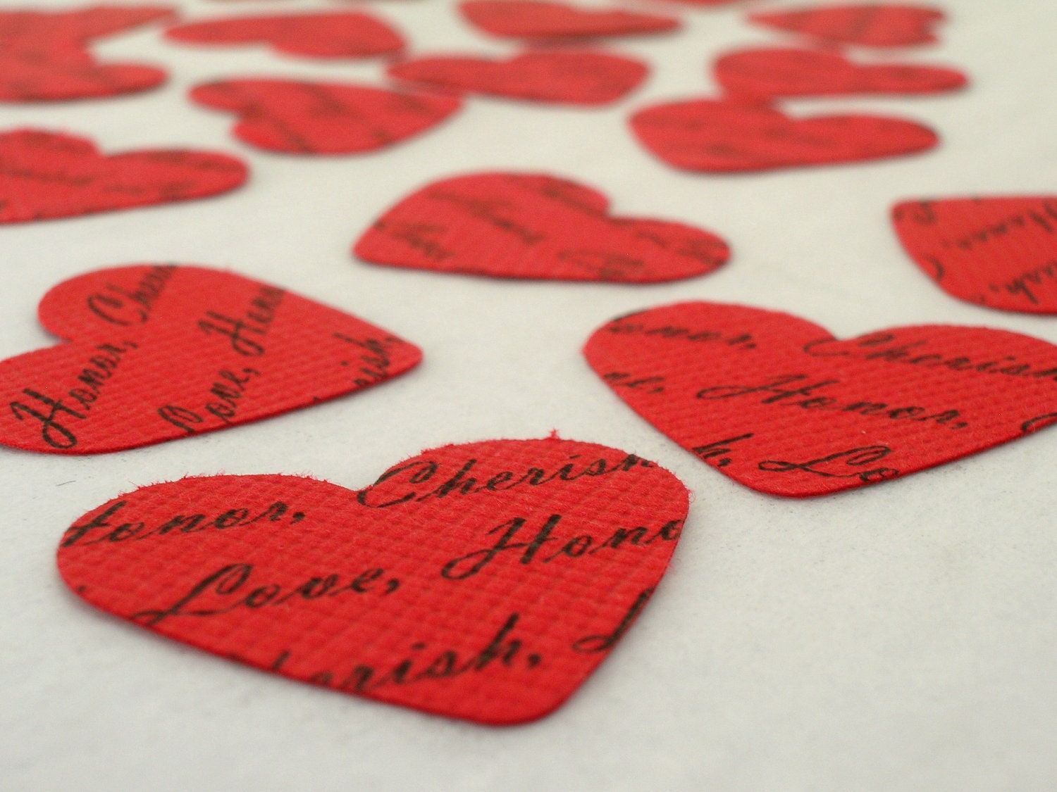 Personalized Confetti // Custom Confetti Paper Hearts // Red