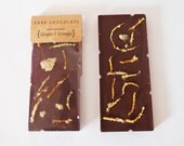 Organic Fair Trade Dark Chocolate Bars with Candied Ginger and Orange Set of 2