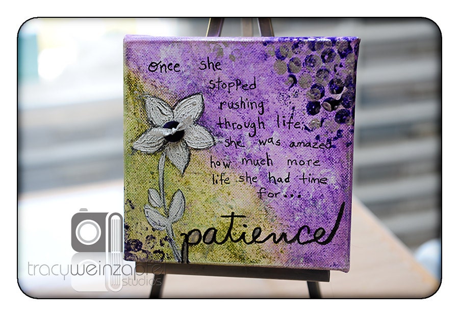 Patience - Mixed Media Canvas 6" X 6" X 1.5"