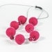 Pink Long Felt Necklace Jewelry for Teens Summer Fashion