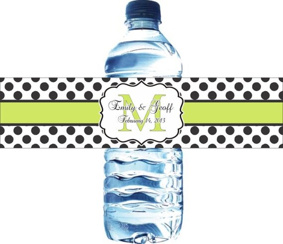 Wedding Stickers, Waterproof Water Bottle Labels - 100 Printed labels with your wedding colors Il_570xn
