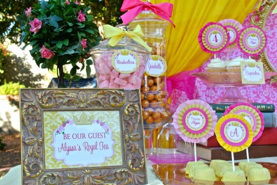 Welcome Sign - BEAUTY and the BEAST Inspired Party Printable - BELLE - Princess Party - Girl Birthday Party - Shower - Ladies Il_570xn