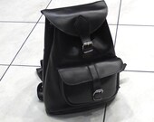 Leather backpack black Small
