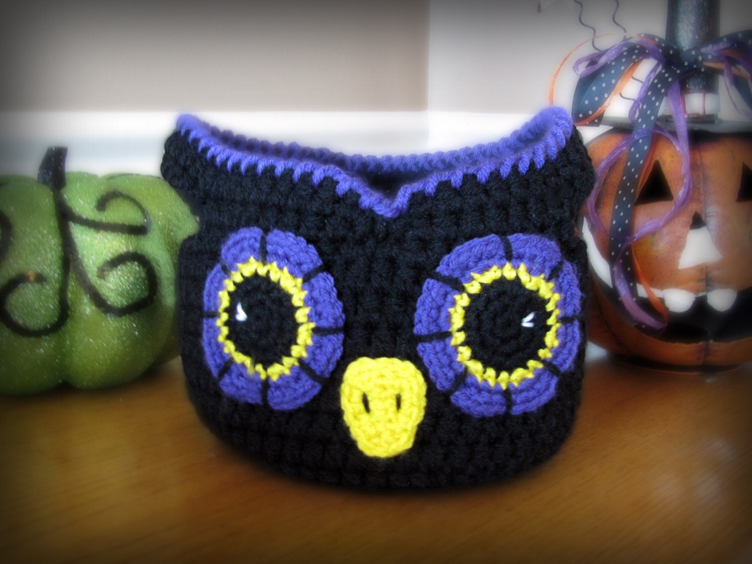 Owl Basket CROCHET PATTERN instant download - bag bowl