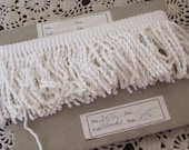 Vtg NOS White Cotton Fringe Heavy Bedspread Fringe 2 yds twisted